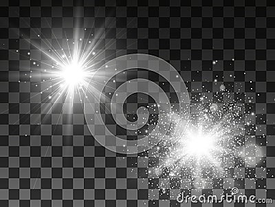 Glow light effect. Star burst with sparkles. Vector illustration Vector Illustration