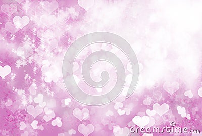 Soft Sparkling Pink Hearts Background Stock Photo