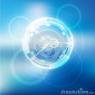 Glow spin neon circles abstract background. Vector Illustration