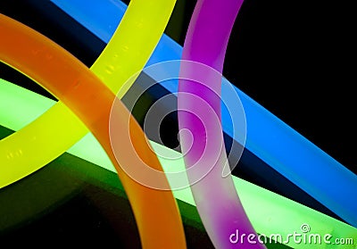 Glow Sticks Closeup Stock Photo