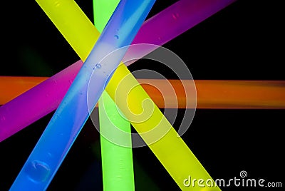 Glow Sticks Closeup Stock Photo