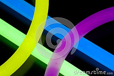 Glow Sticks Closeup Stock Photo