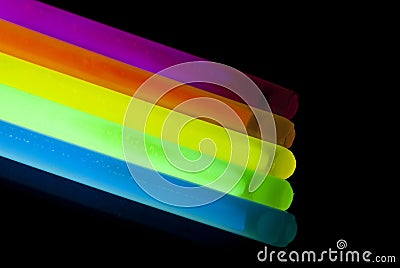 Glow Sticks Closeup Stock Photo