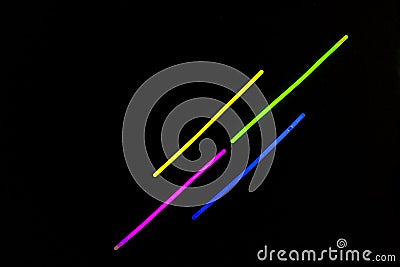 Glow sticks fluorescent lights Stock Photo