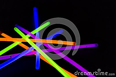 Glow sticks fluorescent lights Stock Photo