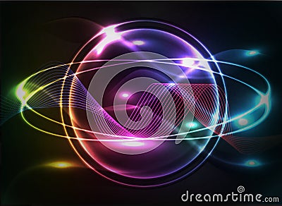 Glowing abstract background with bubbles Vector Illustration