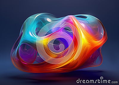 Glowing Abstract Glass Rainbow Object Stock Photo