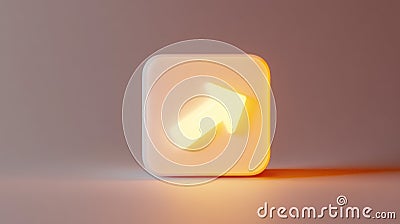 Glowing Arrow Icon in a Square Frame: Modern Design for Navigation, Direction, and Progress Stock Photo