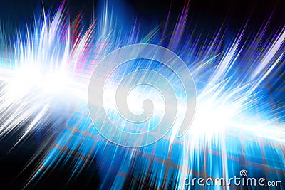 Glowing Audio Waveform Stock Photo