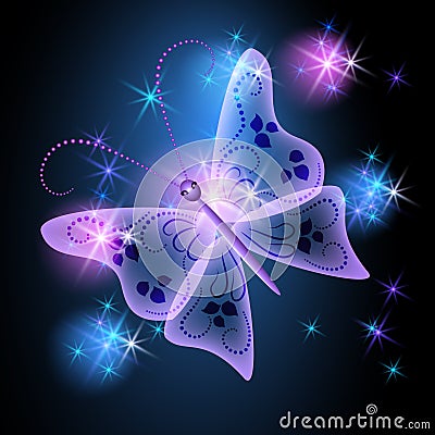Glowing Background With Butterfly Stock Images - Image: 17607704
