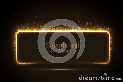 Glowing banner from glittering stras Vector Illustration