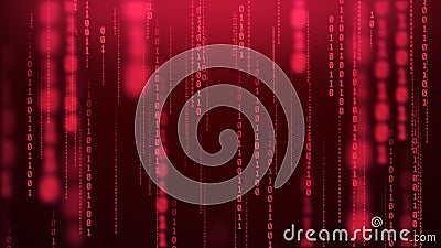 Glowing binary rain computer inside matrix numeric blur background Stock Photo