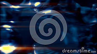 glowing blue smooth gentle elements particles - dark bokeh backdrop - abstract 3D rendering Stock Photo