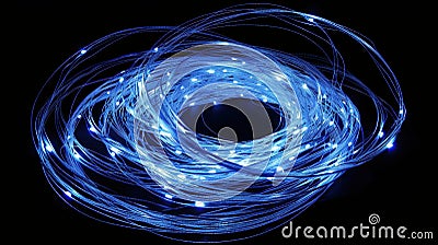 Glowing Blue Strings in Infinite Loop Design Stock Photo