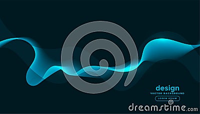 Glowing blue waves curves abstract background design Vector Illustration