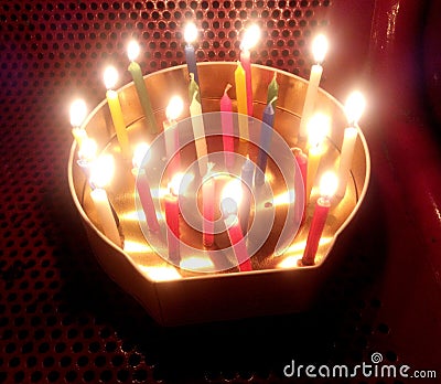 Glowing Candle in Mid Autumn Festival Stock Photo