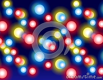 Glowing Christmas Lights Night Stock Photo