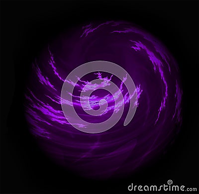 Glowing Cloudy Swirling Purple Planet Orb Stock Photo