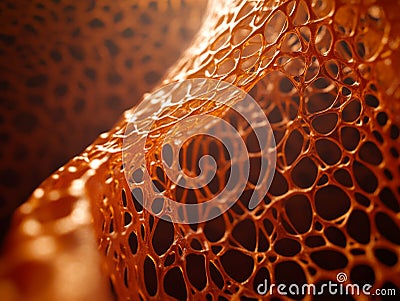 Glowing core in an abstract web network structure with an organic light composition Stock Photo