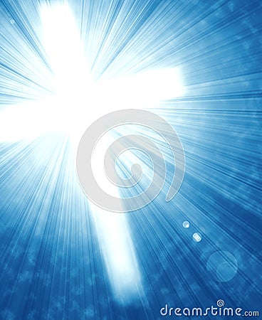 Glowing cross Stock Photo