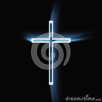 Glowing cross Stock Photo