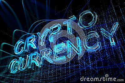 Glowing cryptocurrency background Stock Photo