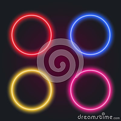 Glowing digital circles Vector Illustration