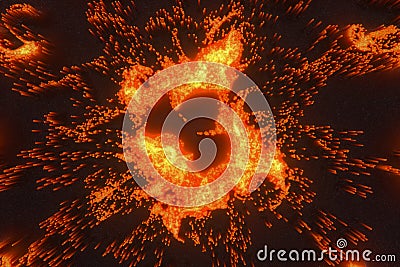 Glowing fiery background, burning firestorm, 3d rendering Stock Photo