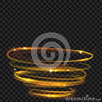 Glowing fire rings with glitter Vector Illustration