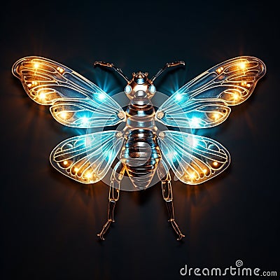 A Glowing Firefly in the Dark Stock Photo