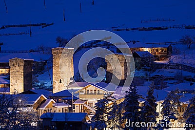 Glowing Georgian tower Editorial Stock Photo