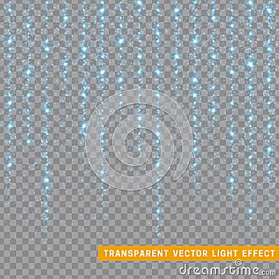 Glowing glitter light effects isolated realistic. Vector Illustration