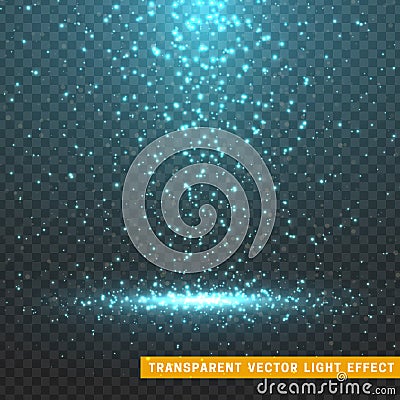 Glowing glitter light effects isolated realistic. Vector Illustration