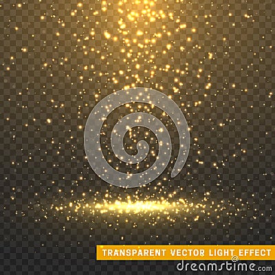 Glowing glitter light effects realistic. Vector Illustration