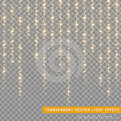 Glowing glitter light effects realistic. Vector Illustration