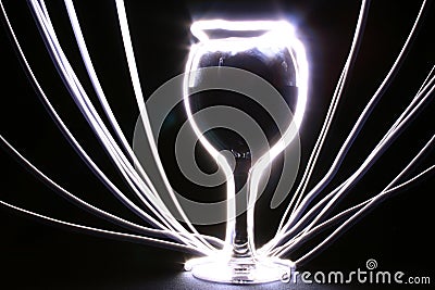 Glowing goblet with rays Stock Photo