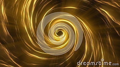 Glowing Gold Light Rays Abstract Twisting Tunnel Background Stock Photo