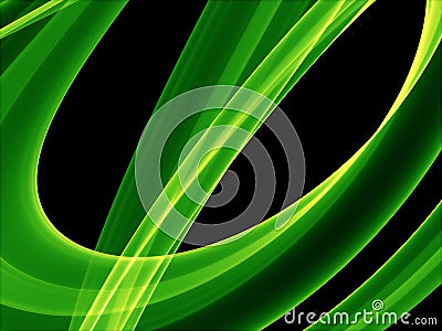 Glowing green curves Stock Photo