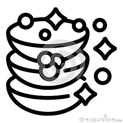 Glowing kitchenware icon outline vector. Clear dishes stack Vector Illustration