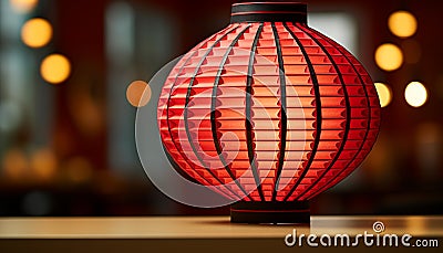 Glowing lantern illuminates vibrant nightclub with elegant decor generated by AI Stock Photo