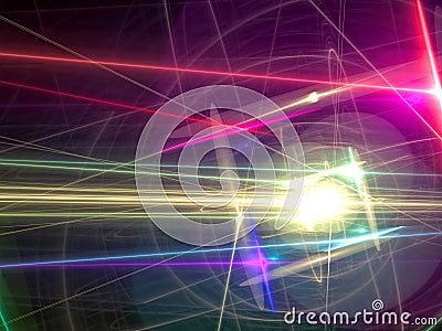 Glowing laser lines - abstract digitally generated image Stock Photo