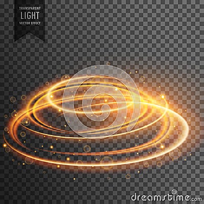 Glowing lens flare transparent light effect with sparkles Vector Illustration