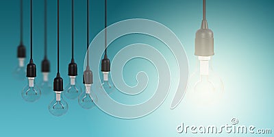 Glowing Light Bulb Creativity Concept Stock Photo