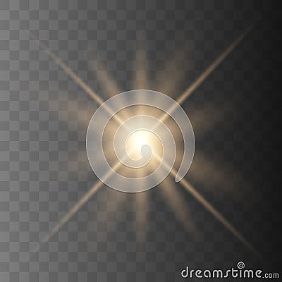 Glowing Light Stars with Sparkles. Vector Illustration