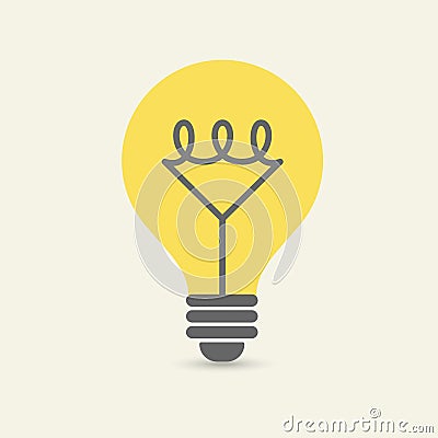 Glowing lightbulb, inspiration, insight concept. Vector Illustration