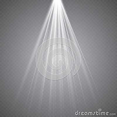Stage lighting, transparent effects. Bright lighting with spotlights. Vector Illustration