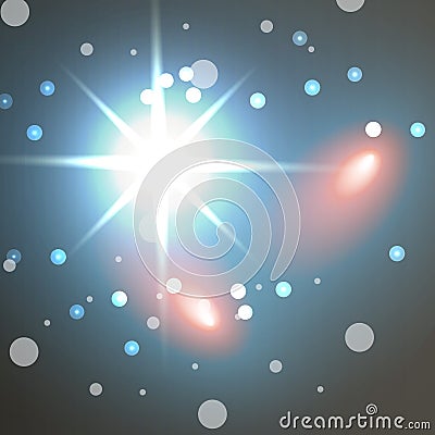 Glowing lights effects on dark background. Glow light effect. Star sky vector Vector Illustration