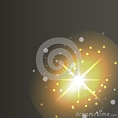 Glowing lights effects on dark background. Glow light effect. Star sky vector Vector Illustration