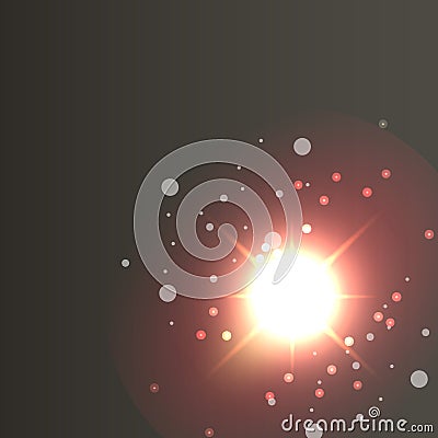 Glowing lights effects on dark background. Glow light effect. Star sky vector Vector Illustration