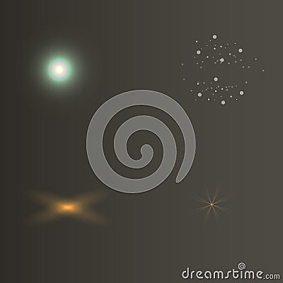 Glowing lights effects on dark background. Glow light effect. Star sky vector Vector Illustration